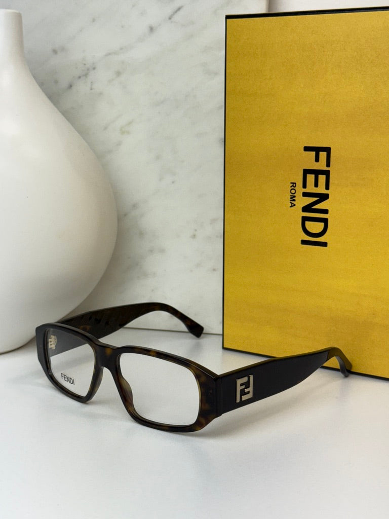 Fendi FE50115I Squared Unisex Brown Frames