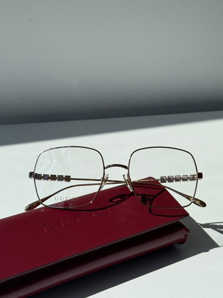Gucci GG1434O Rose Gold Metal Square Frames