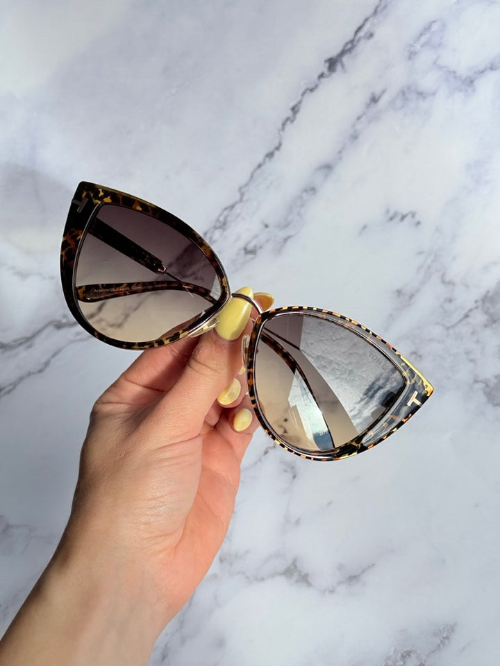 Tom Ford Anjelica FT0868 Cat Eye Sunglasses in Animal Brown