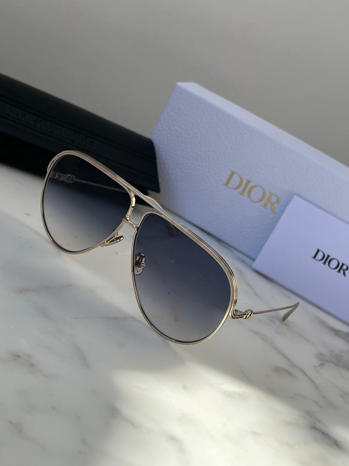 Dior EverDior A1U Aviator Sunglasses in Gold Blue Gradient