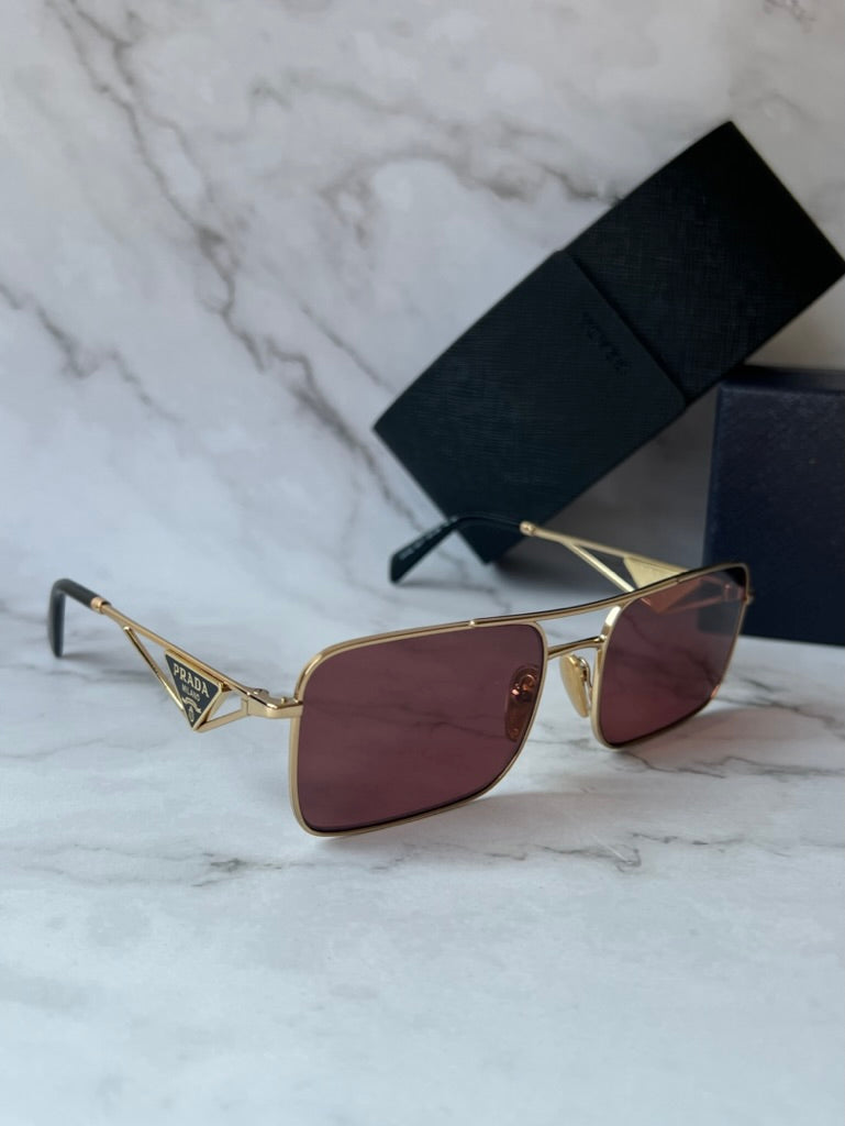 Prada PR A52S Sunglasses in Gold Violet