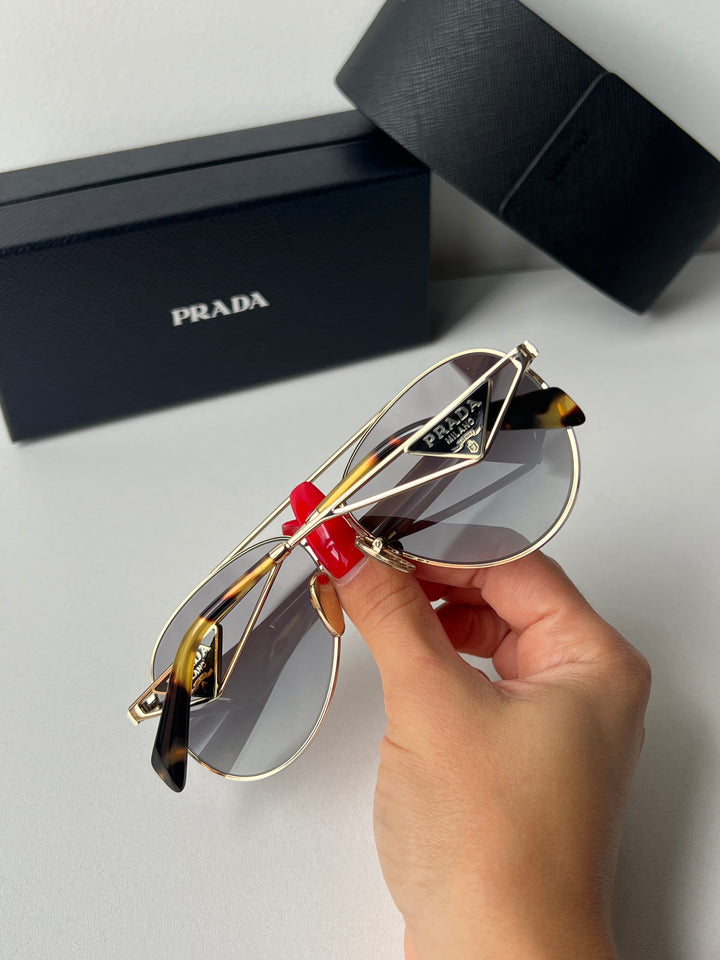 Prada PR73ZS Sunglasses in Gold Grey