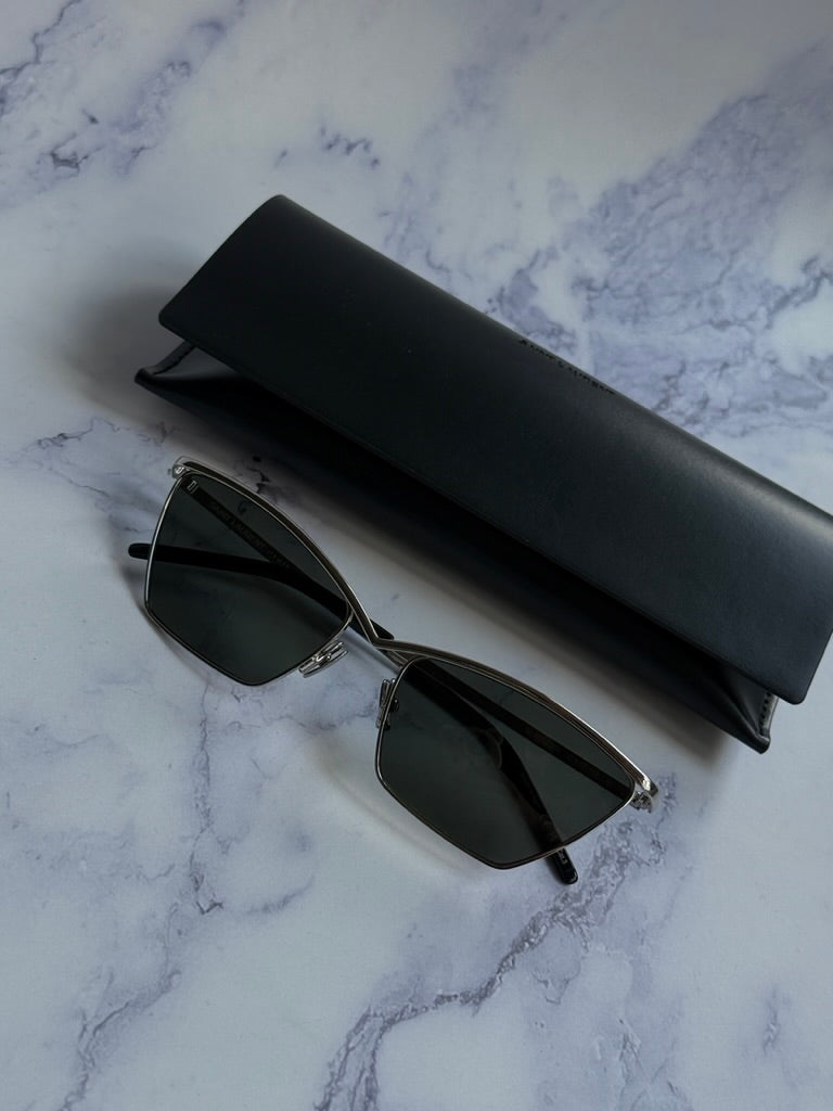 Saint Laurent SL637 Cat Eye Sunglasses in Silver