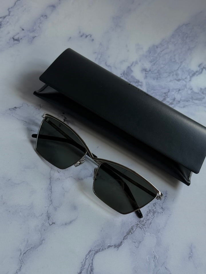 Saint Laurent SL637 Cat Eye Sunglasses in Silver