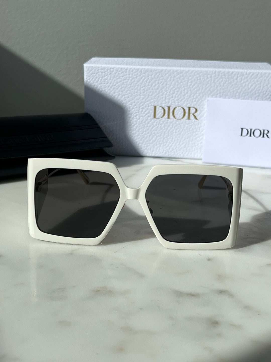 Dior DiorSolar S1U Oversized Sunglasses in White