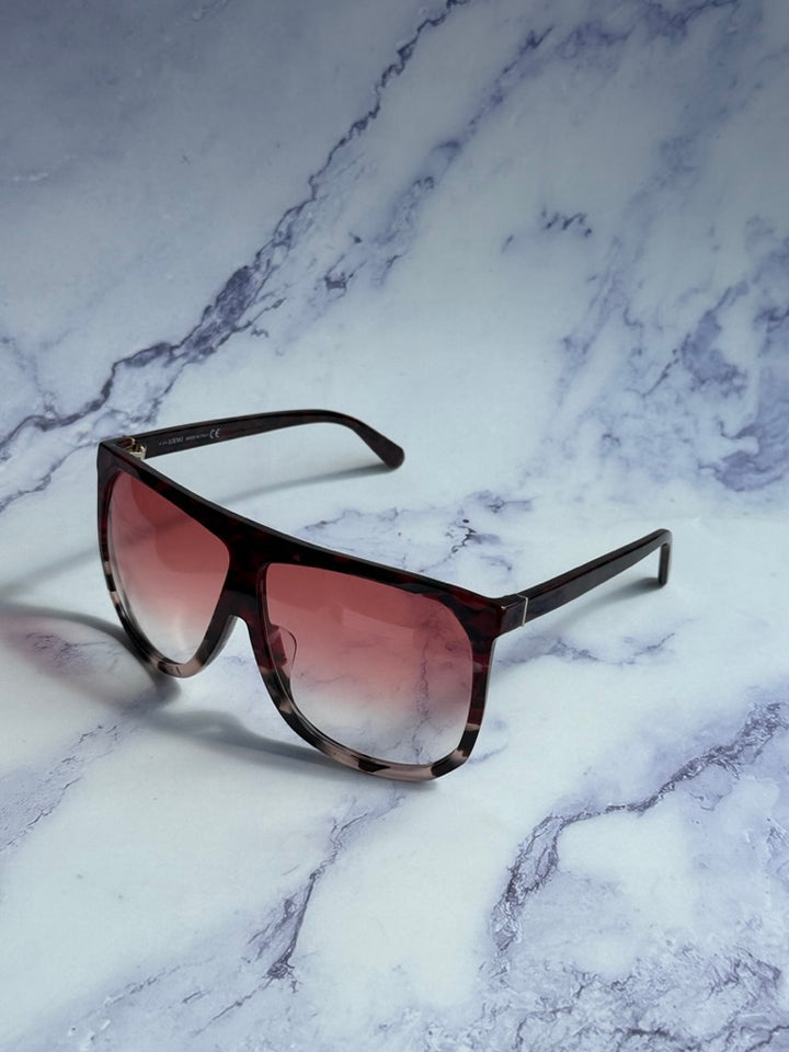 Loewe LW40001F Filipa Oversized Mask Sunglasses in Red Havana