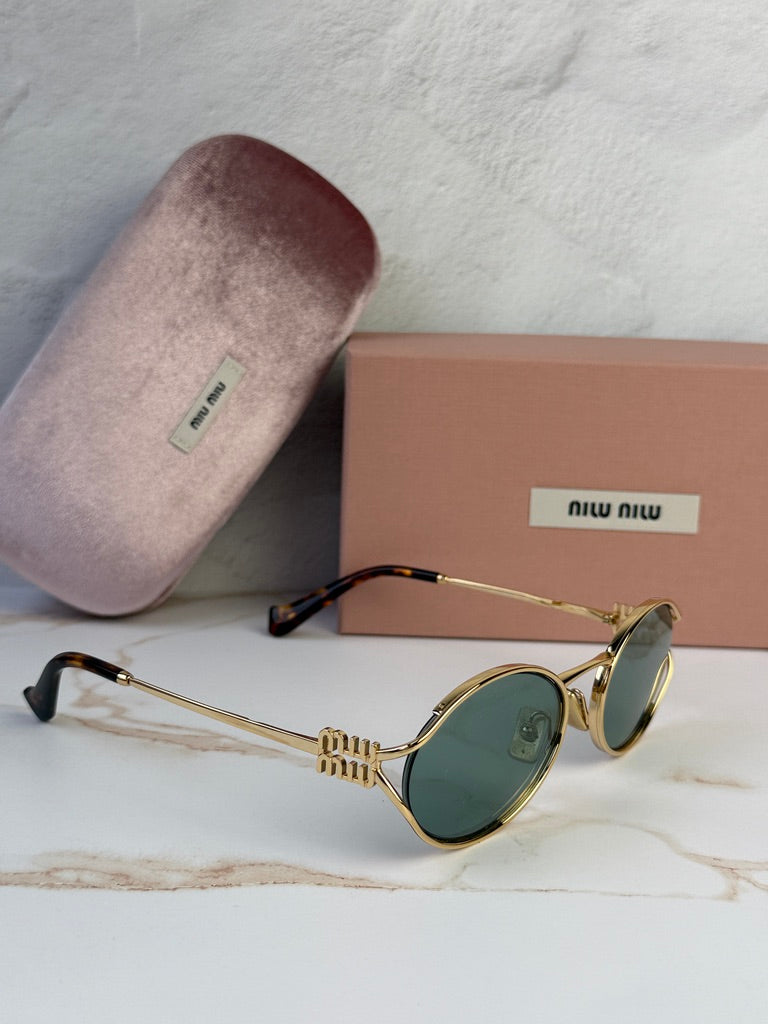 Miu Miu MU52YS Gafas de sol de metal dorado