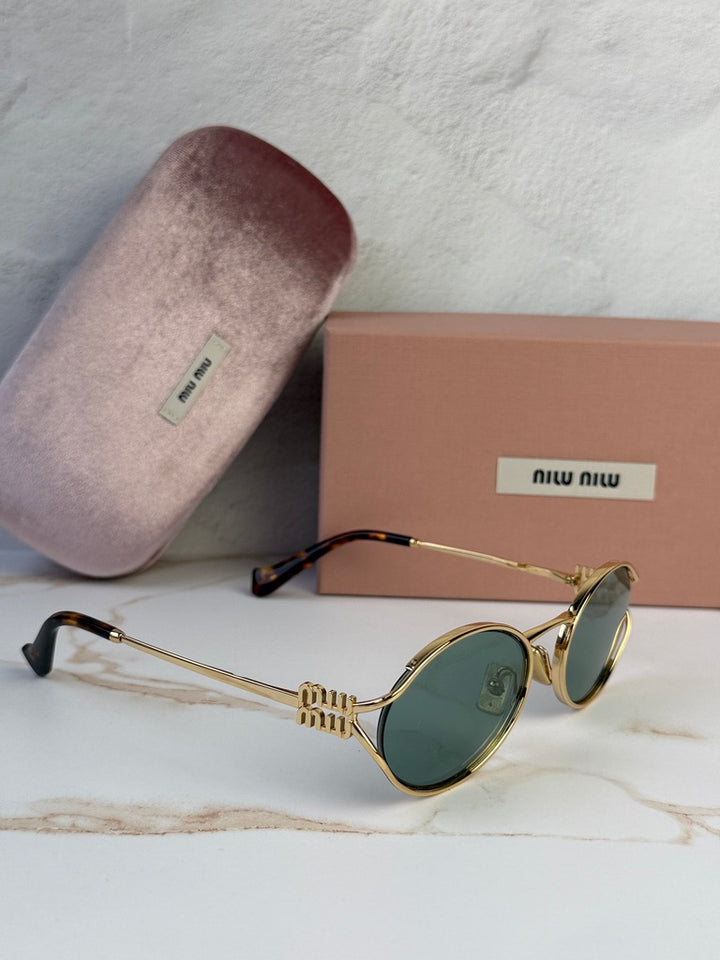 Miu Miu MU52YS Gafas de sol de metal dorado
