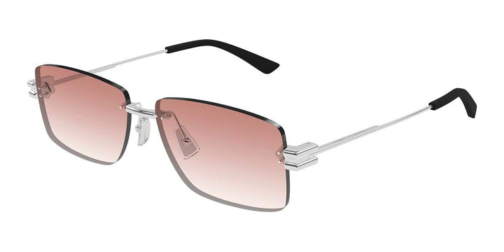 Bottega Veneta BV1126S Rimless Sunglasses in Silver Pink