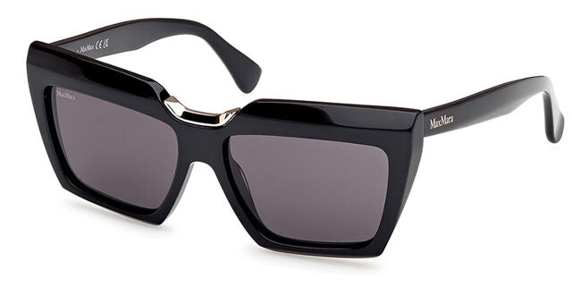 Max Mara MM0137 black sunglasses with square frames and dark tinted lenses