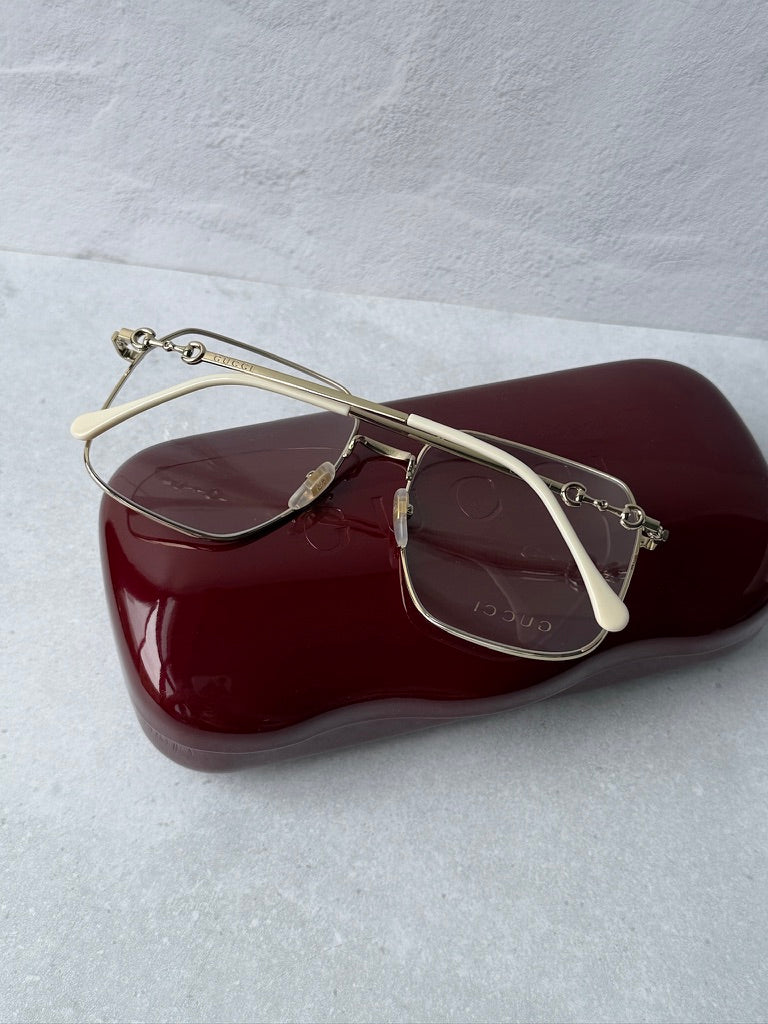 Gucci GG0952O Oversized Metal Square Frames in Gold