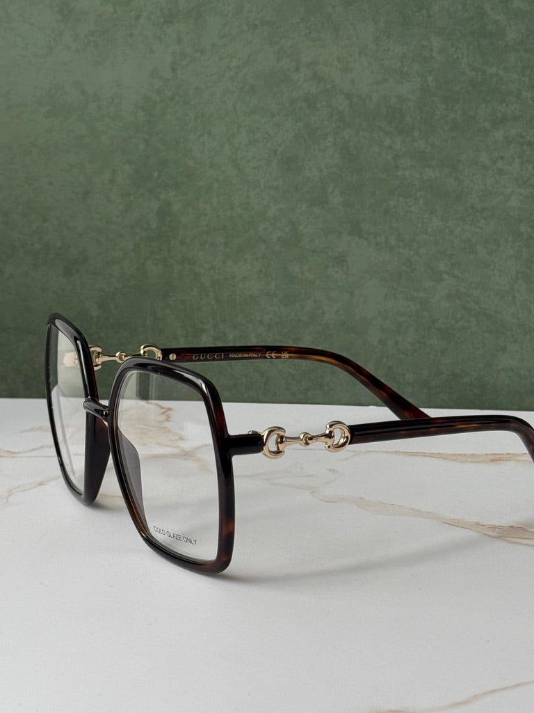 Gucci GG0890O Horsebit Oversized Frames in Havana Brown