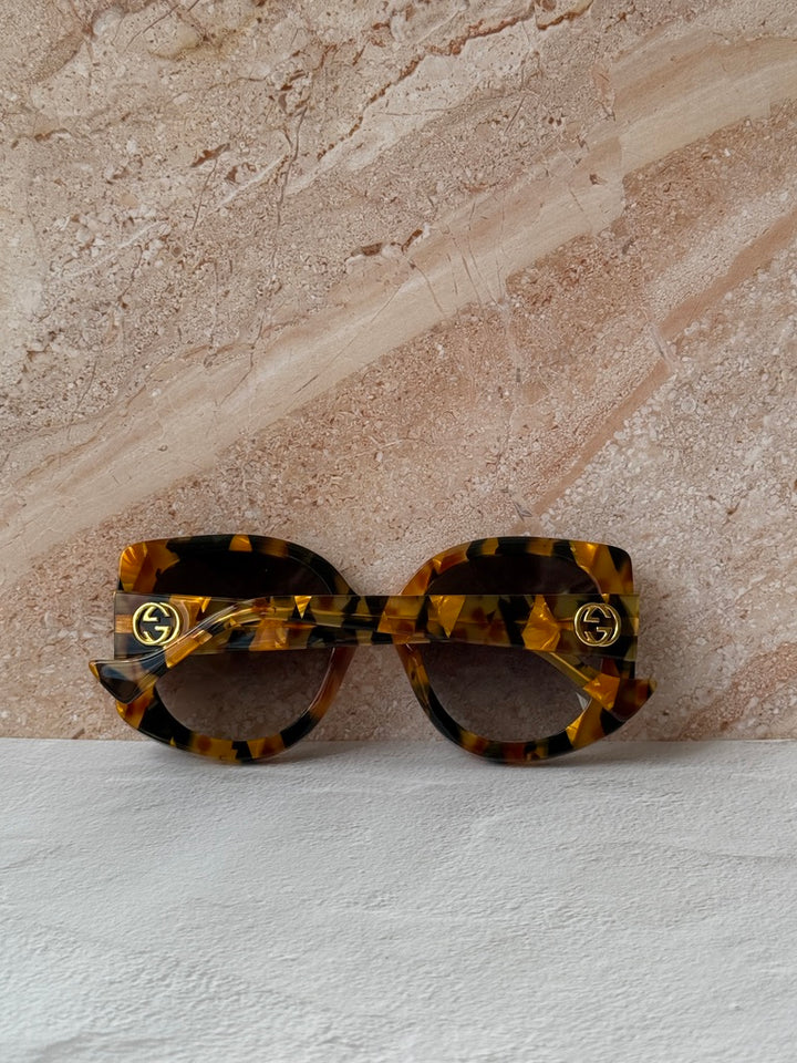 Gucci GG1257S Brown Rounded Sunglasses