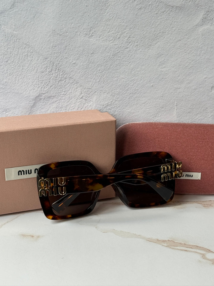 Miu Miu MU10YS Havana Brown Square Sunglasses