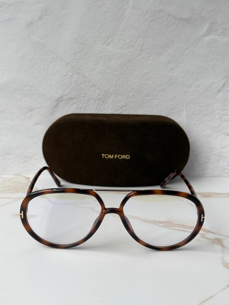 Tom Ford FT5838-B Brown Aviator Bluelight Frames
