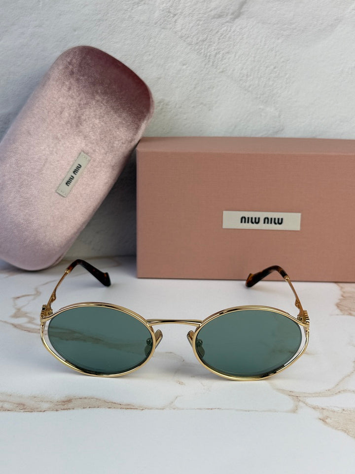 Miu Miu MU52YS Gafas de sol de metal dorado