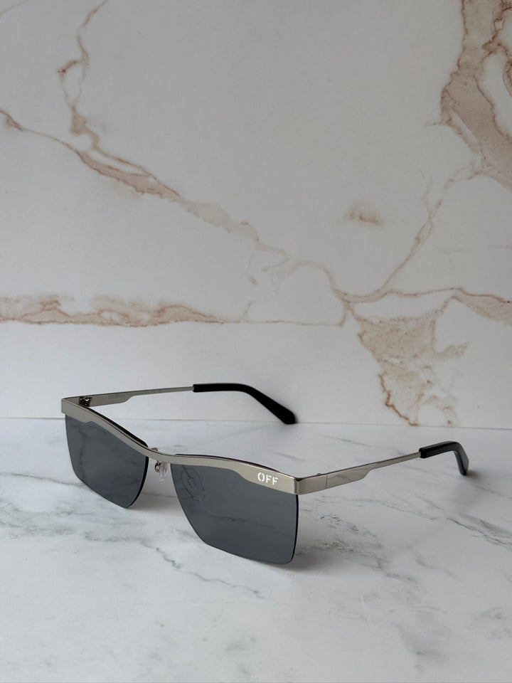 Off White Rimini Metal Sunglasses in Silver Mirror