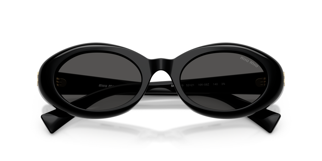 Miu Miu MU B09S Black Oval Sunglasses