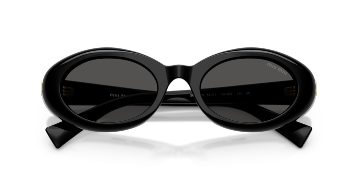 Miu Miu MU B09S Black Oval Sunglasses