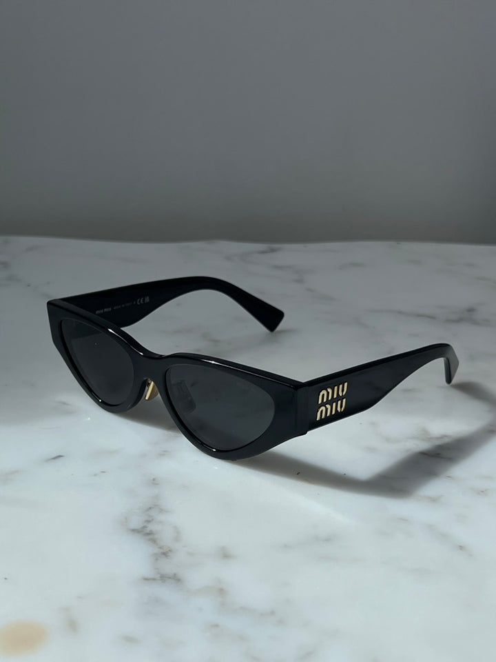 Miu Miu MU03ZS Black Gold Cat Eye Sunglasses