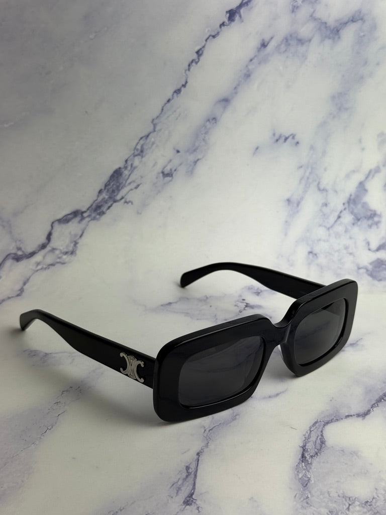 Celine CL40313U Black Rectangular Triomphe Sunglasses
