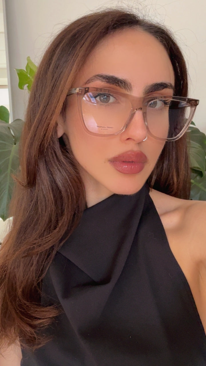 Monturas de anteojos Saint Laurent SL291 Mica Cat Eye en marrón