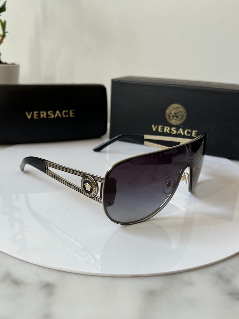 Versace VE2166 Shield Sunglasses in Gold