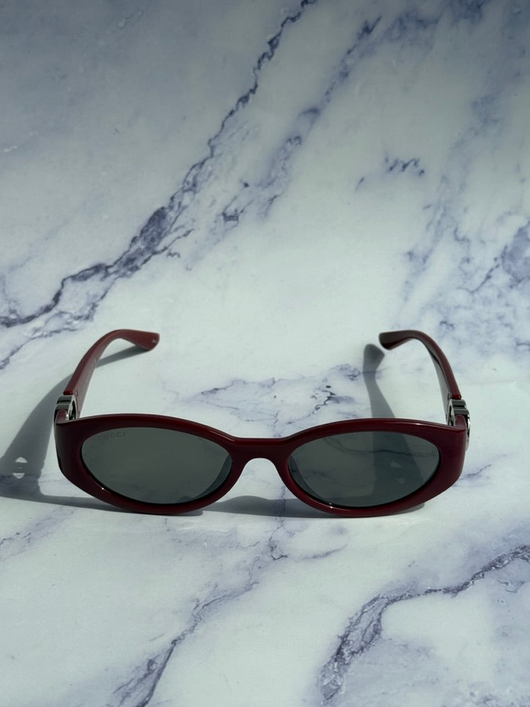Gucci GG1662SA Oval Sunglasses in Burgundy