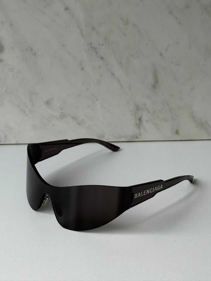 Balenciaga BB0257S Mask Sunglasses in Black