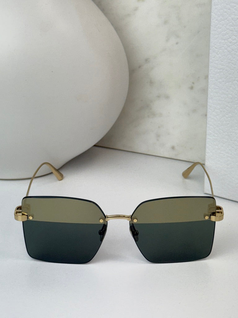 Dior CDior S3U Rimless Sunglasses in Green Mirror