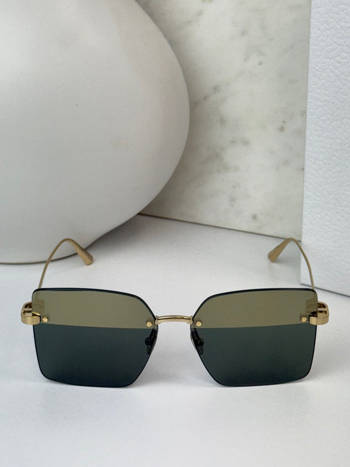 Dior CDior S3U Rimless Sunglasses in Green Mirror
