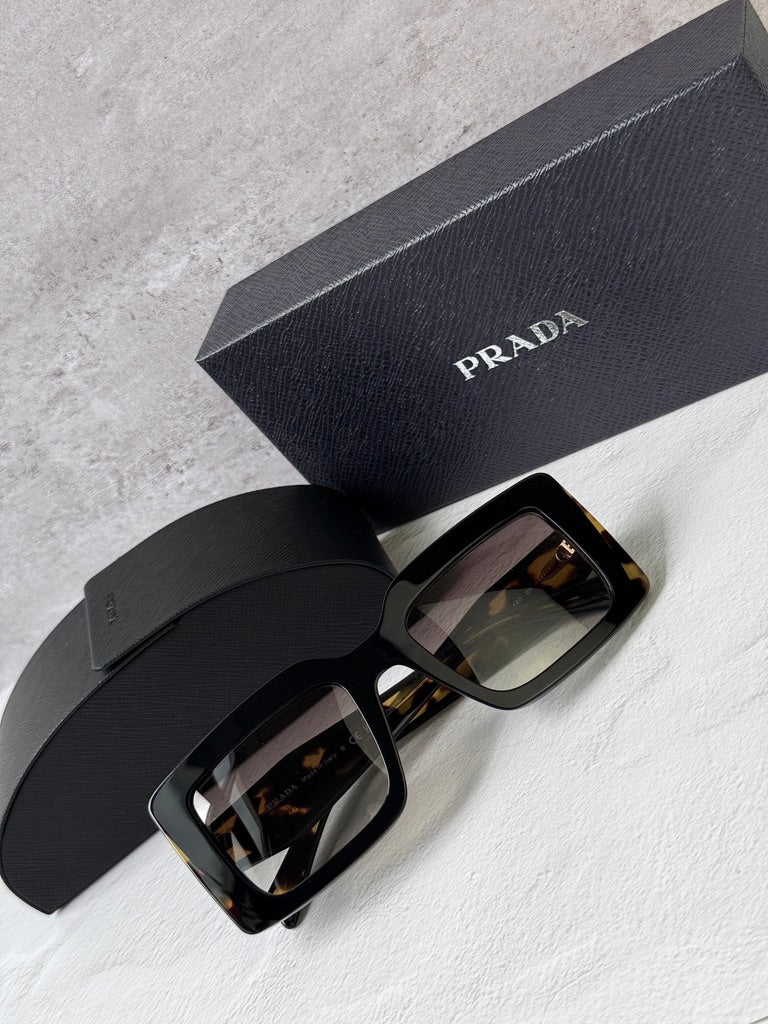 Prada PR D01S Square Sunglasses in Black Havana