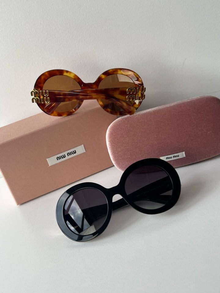 Miu Miu MU11YS Brown Havana Round Sunglasses