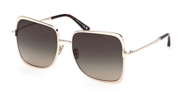 Tom Ford Tara FT1319 Sunglasses in Rose Gold Grey