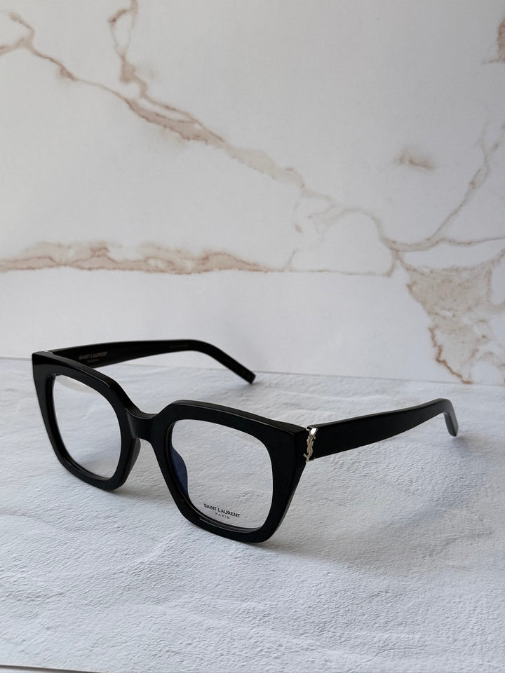 Saint Laurent SLM95/F Gafas de sol estilo ojo de gato con montura gruesa en oro negro