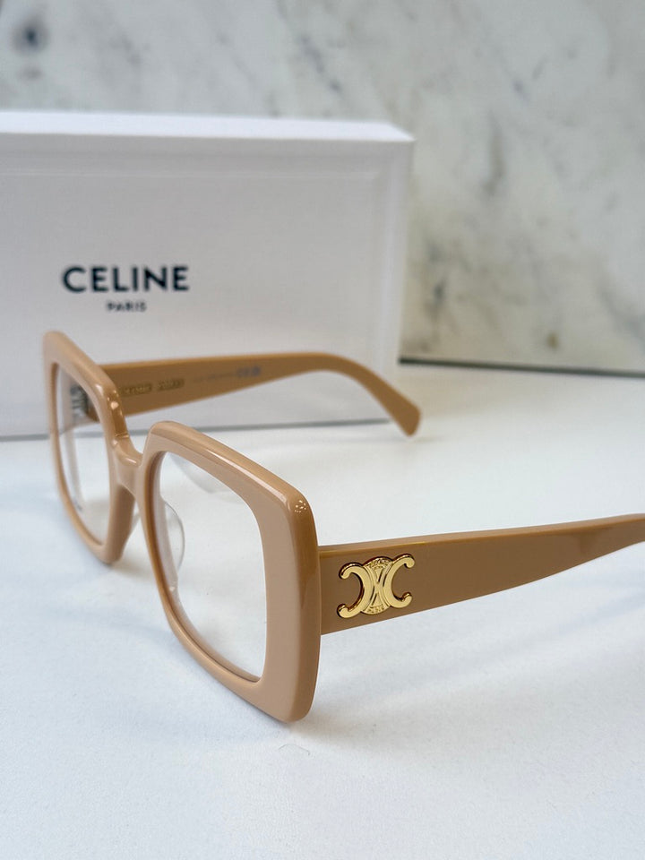 Celine CL50121I Triomphe Eyeglasses Frames in Beige