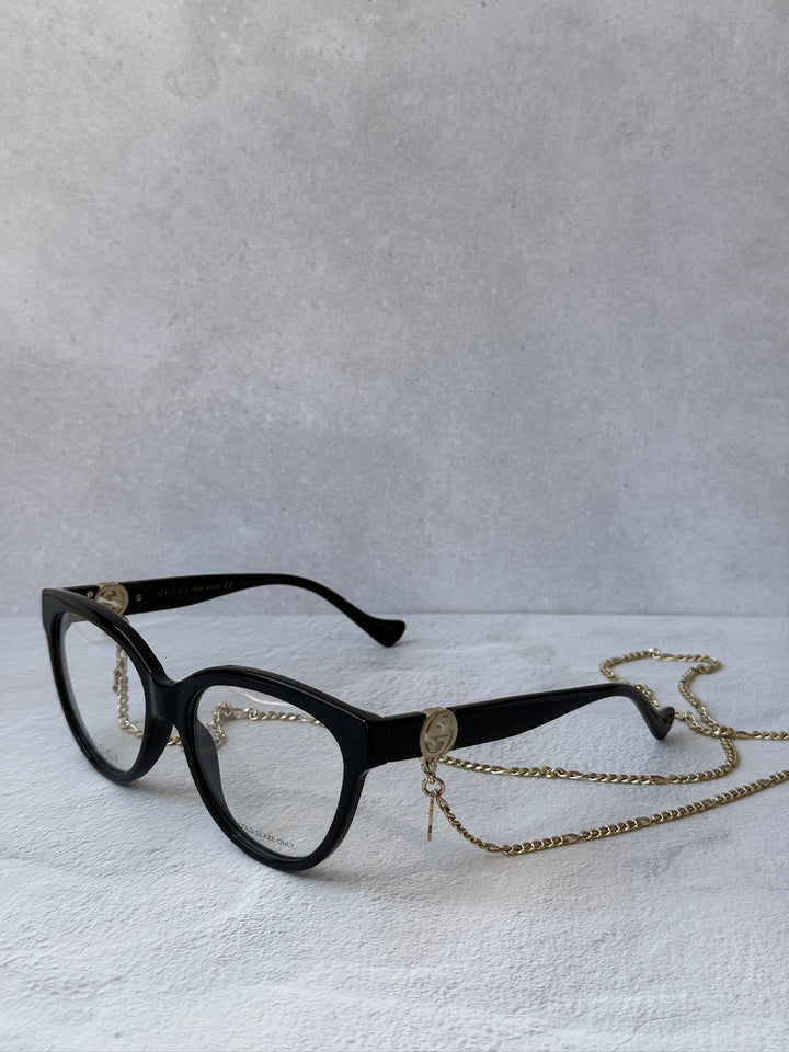 Gucci GG1024O Cat Eye Frames in Black with Chain