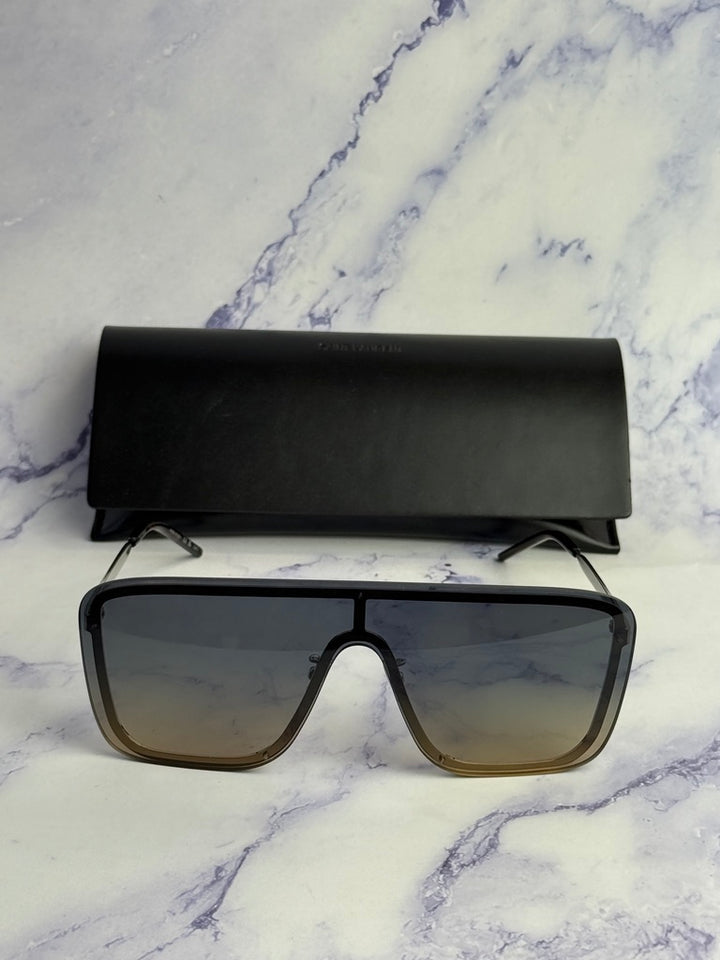 Saint Laurent Mask SL364 Flat Top Sunglasses in Green Gradient
