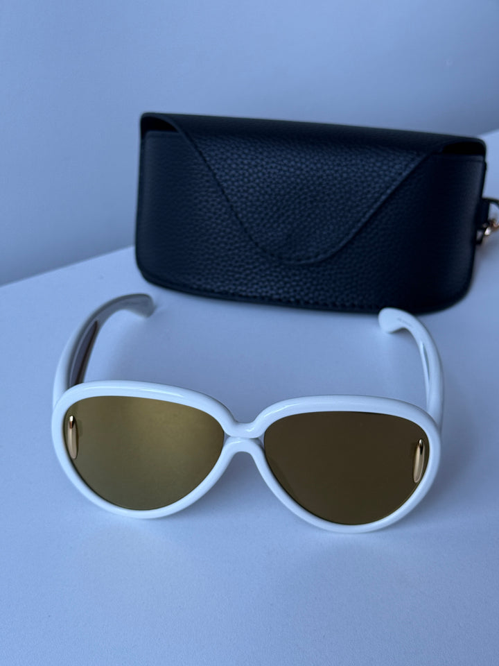 Loewe LW40132I Paula's Ibiza Sunglasses in White Gold Mirror