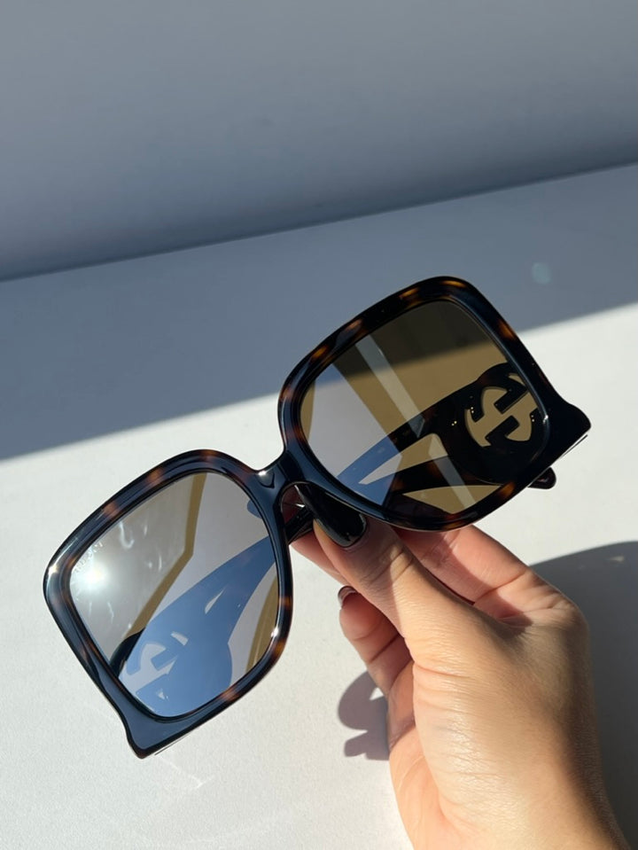Gucci GG1326S Oversized Square Sunglasses in Brown Mirror