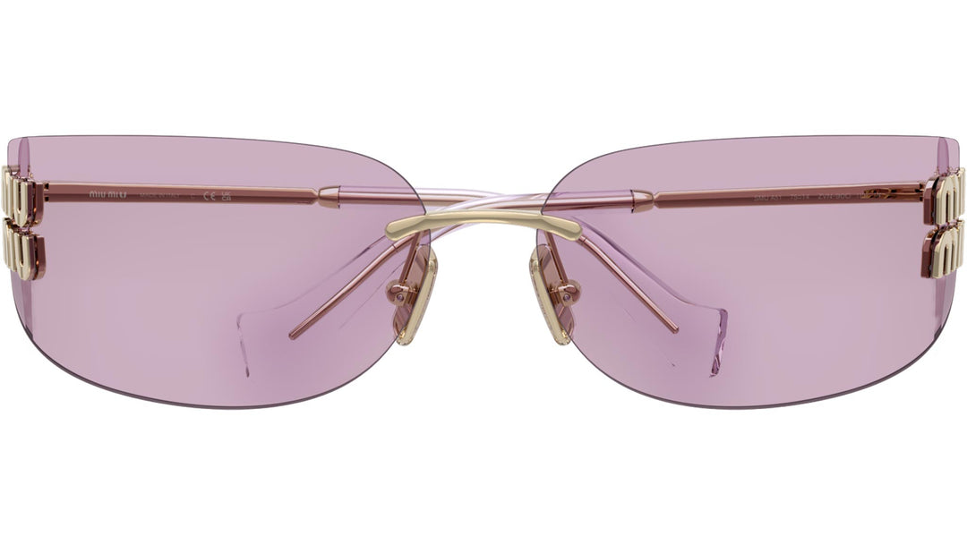 Miu Miu MU A51S Pink Rimless Mask Sunglasses