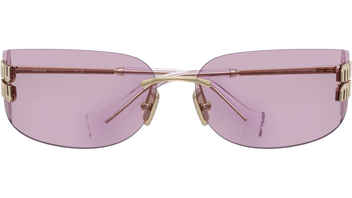 Miu Miu MU A51S Pink Rimless Mask Sunglasses