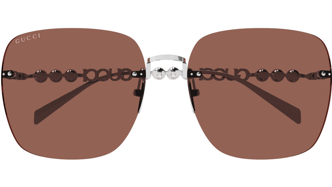 Gucci GG1923SA Red Rimless Square Pearl Sunglasses