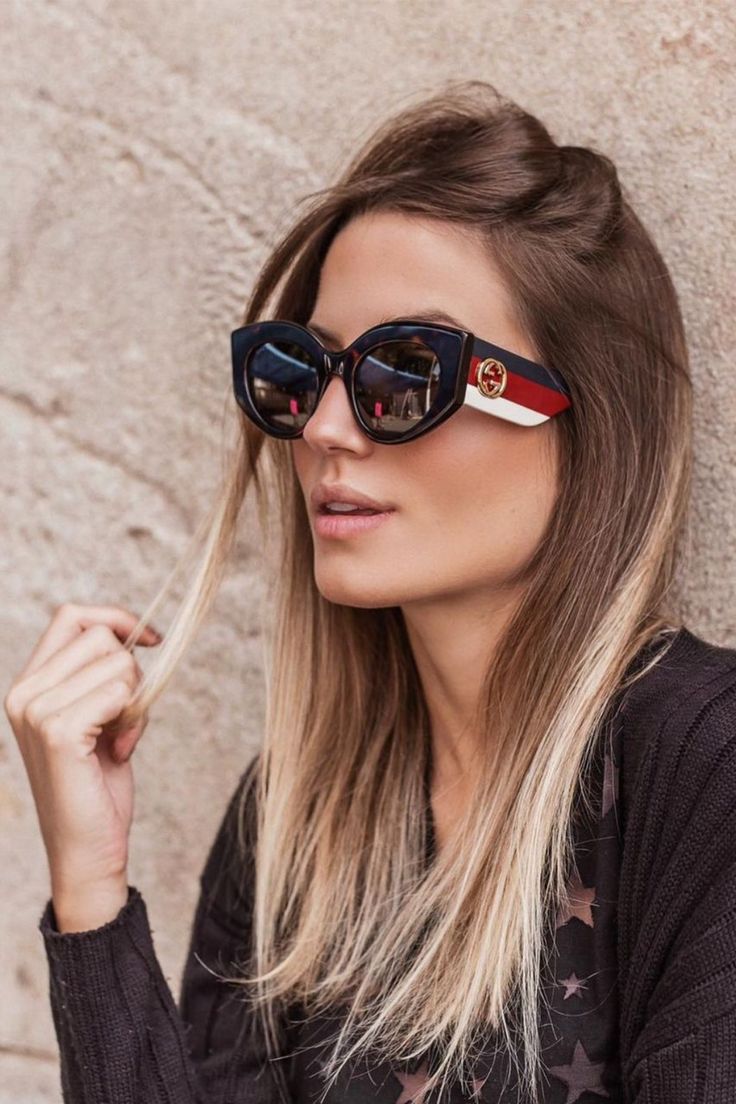 Gucci GG0275S Cat Eye Thick Leg Black Sunglasses