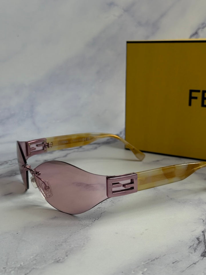 Fendi Baguette FE40159U Rimless Sunglasses in Pink