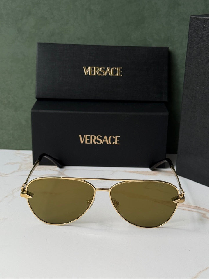 Versace VE2283 Aviator Sunglasses in Gold Mirror