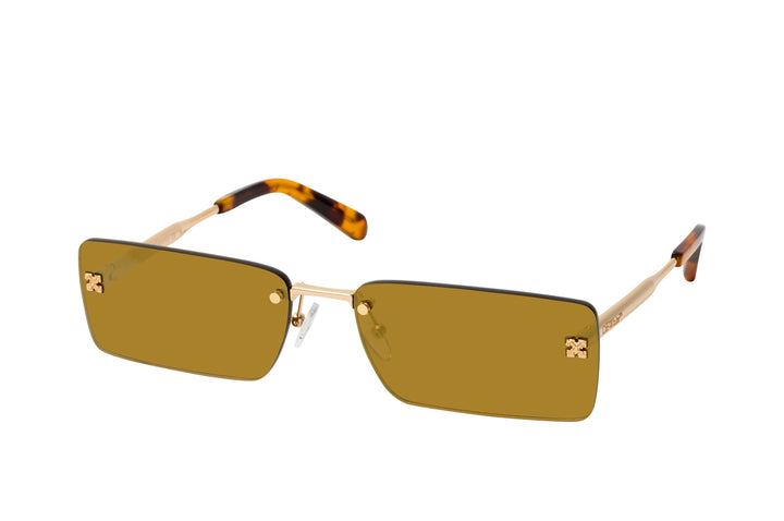 Off White Riccione Square Rimless Sunglasses in Gold Mirror
