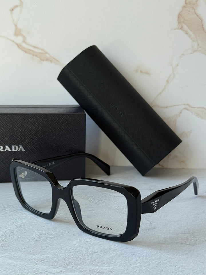 Prada PR C09V Rectangular Eyeglasses Frames in Black