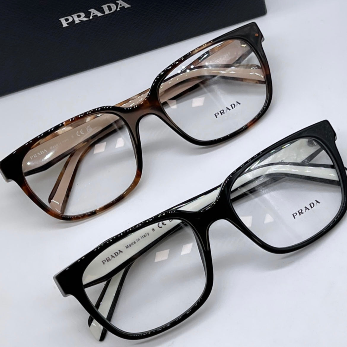 Prada PR17ZV Rectangular Frames in Tortoise Powder | Designer Daydream