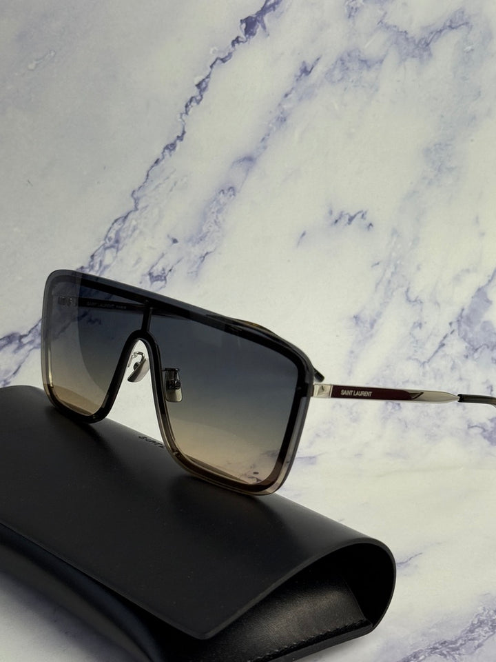 Saint Laurent Mask SL364 Flat Top Sunglasses in Green Gradient